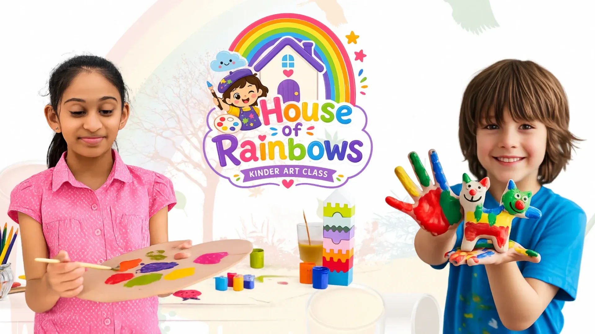Logo Design For House Of Rainbows Kids Art Academy Hero Img