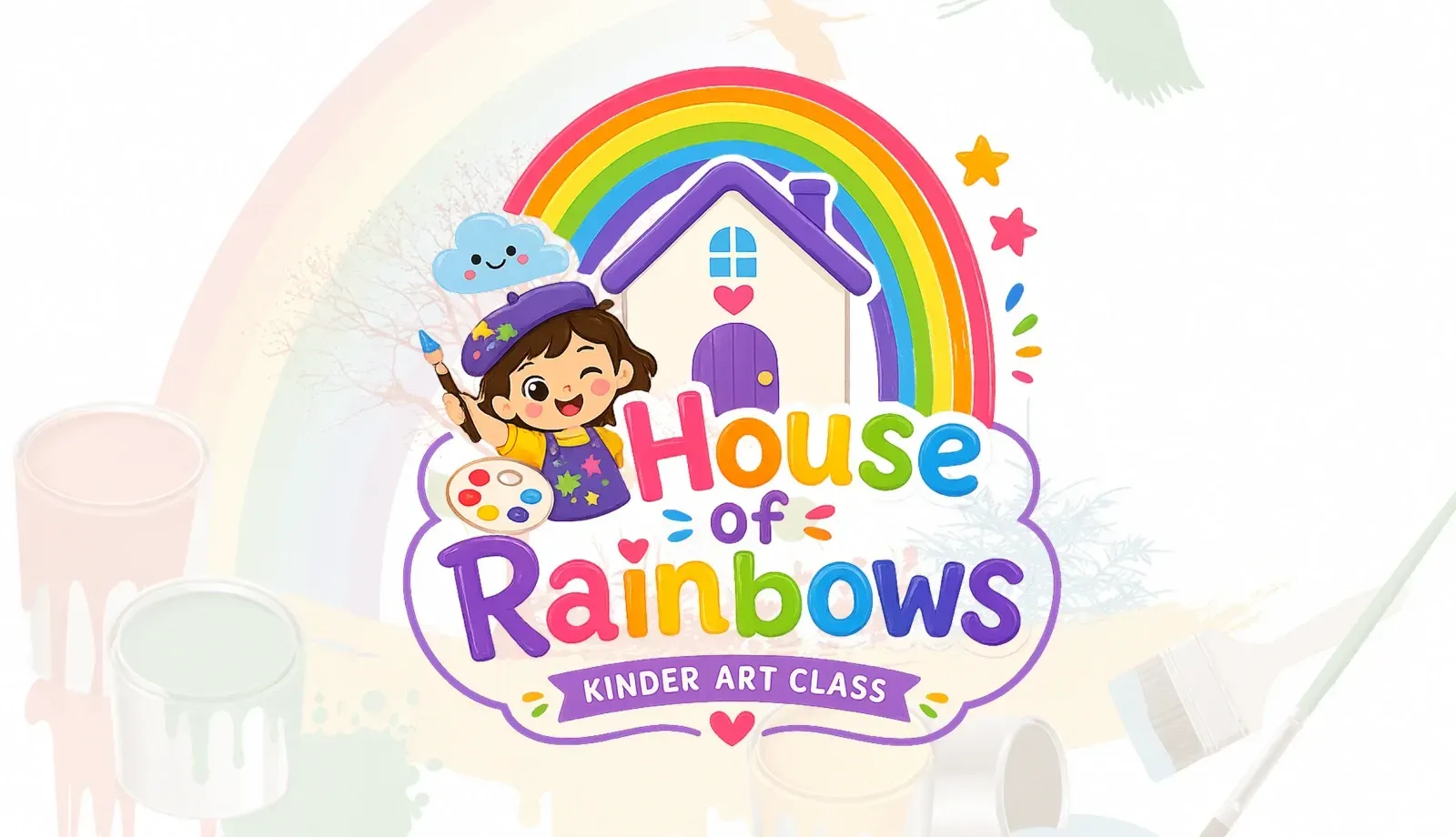 Logo Design For House Of Rainbows Kids Art Academy Service Delivered Img