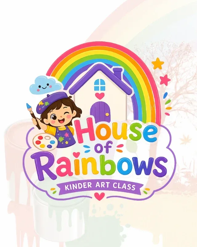 Logo Design For House Of Rainbows Kids Art Academy Showcase2 Img
