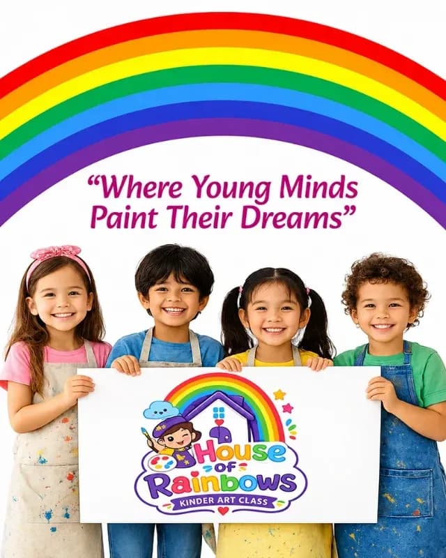 Logo Design For House Of Rainbows Kids Art Academy Showcase3 Img