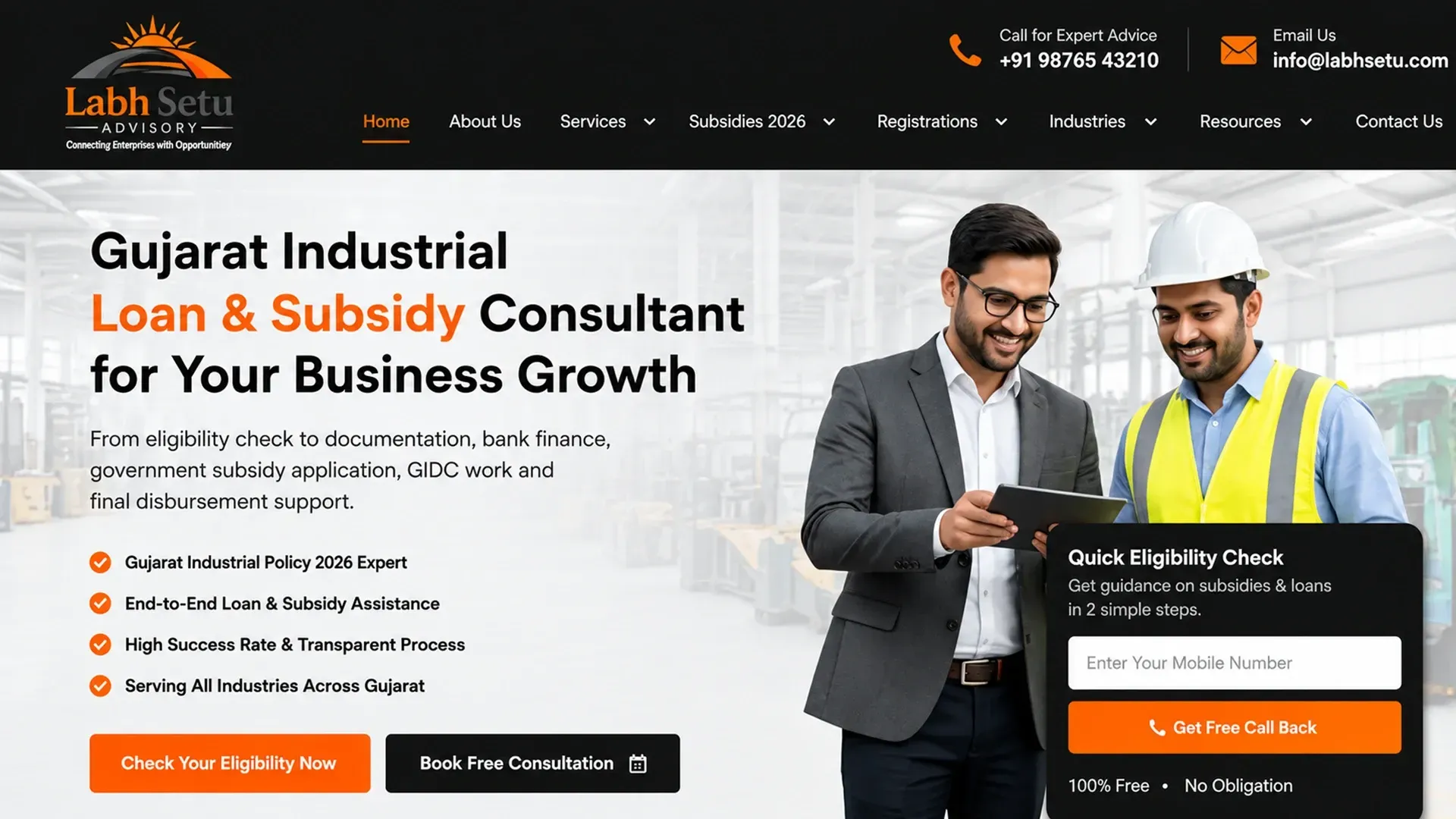 On Page Content SEO For Labh Setus Subsidy Advisory Hero Img