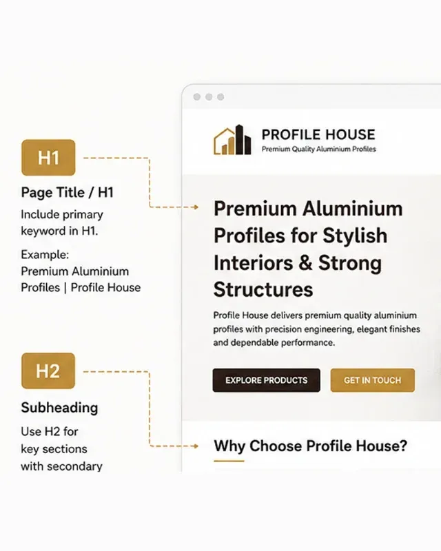Profile House On Page Content SEO For Aluminium Profiles Showcase2 Img
